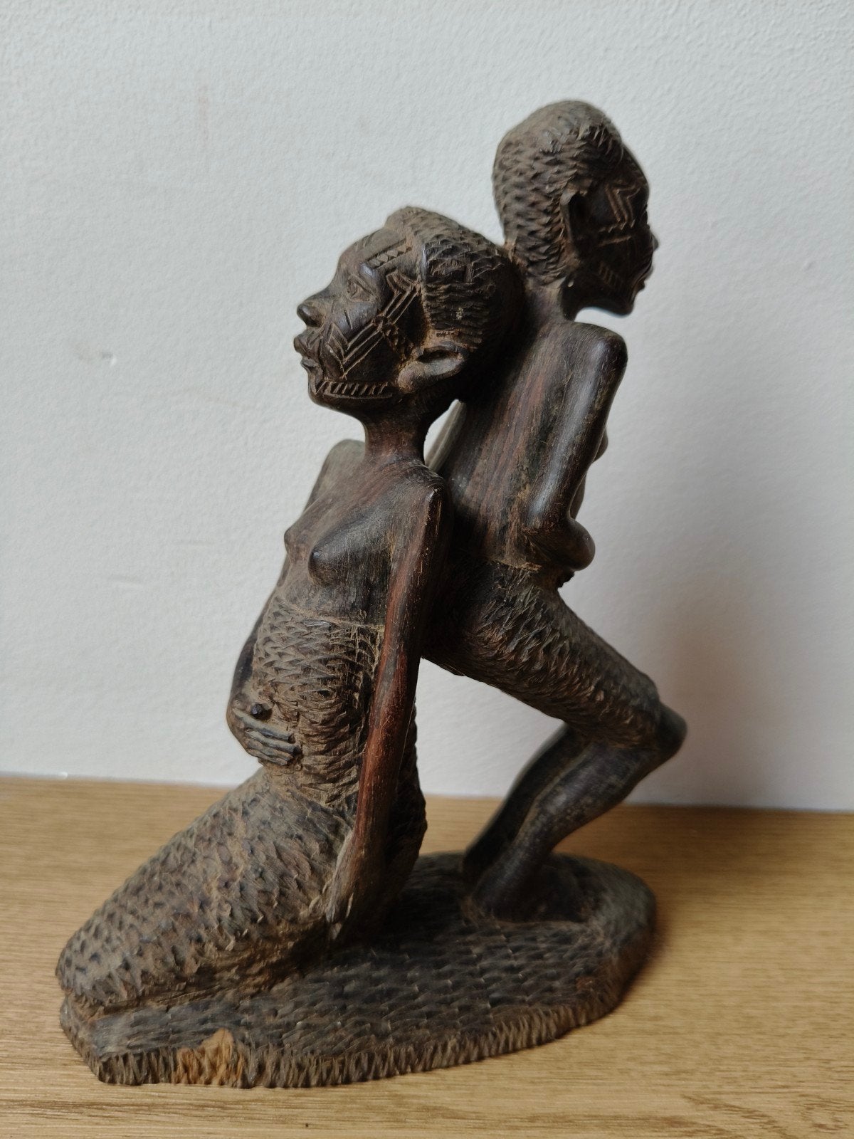 Afrikaans houten beeld – vermoedelijk Makonde, Mozambique, Minder dan 20 cm, Ophalen of Verzenden, Hout, Bruin