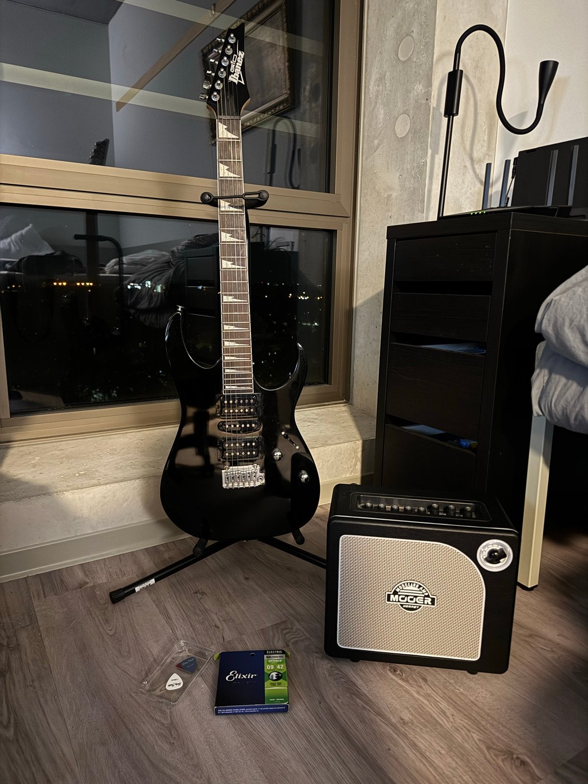 Ibanez elektrische gitaar met Mooer versterker, Ophalen, Gebruikt, Ibanez, Met versterker