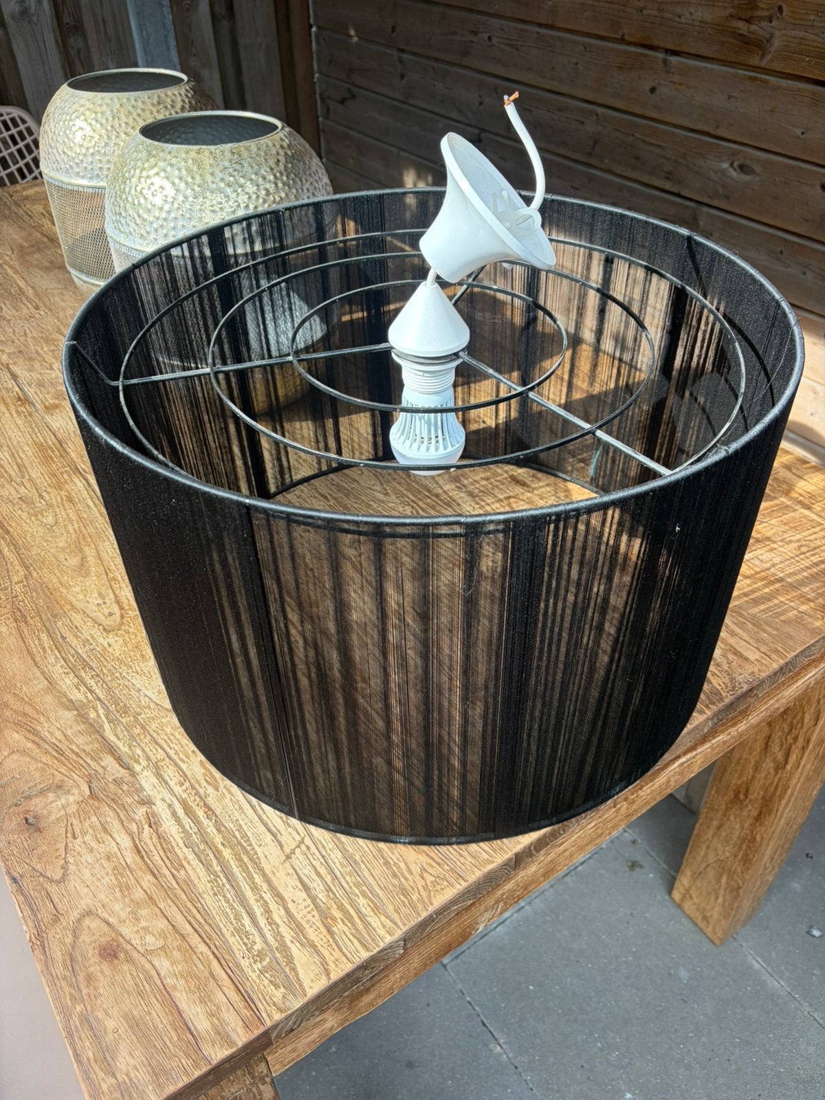 Plafond lamp zwart leuk effect!, Huis en Inrichting, Lampen | Lampenkappen, Ophalen, Zo goed als nieuw, Zwart, Rond