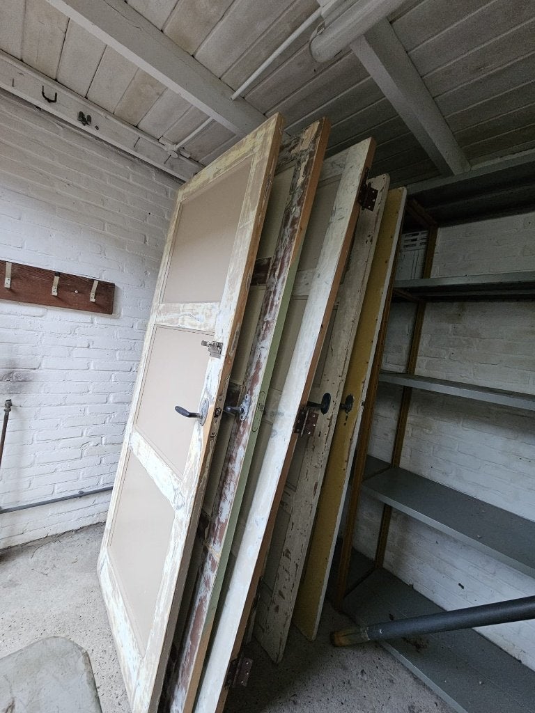8 oude massief houten paneeldeuren | Jaren 30, Ophalen, Gebruikt, Binnendeur, 200 tot 215 cm