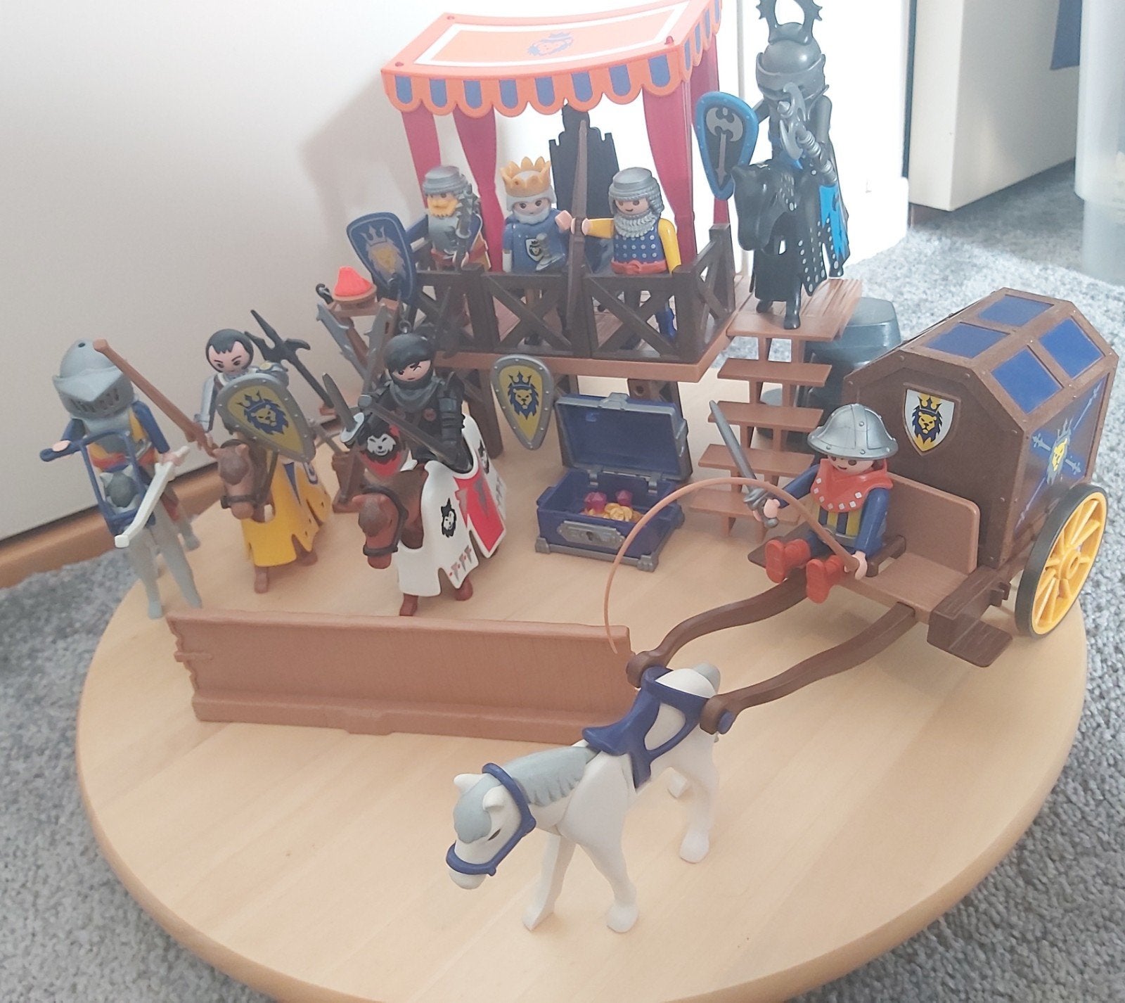 Playmobil Ridders Geldtransport  Leeuwenridders koning, Kinderen en Baby's, Ophalen of Verzenden