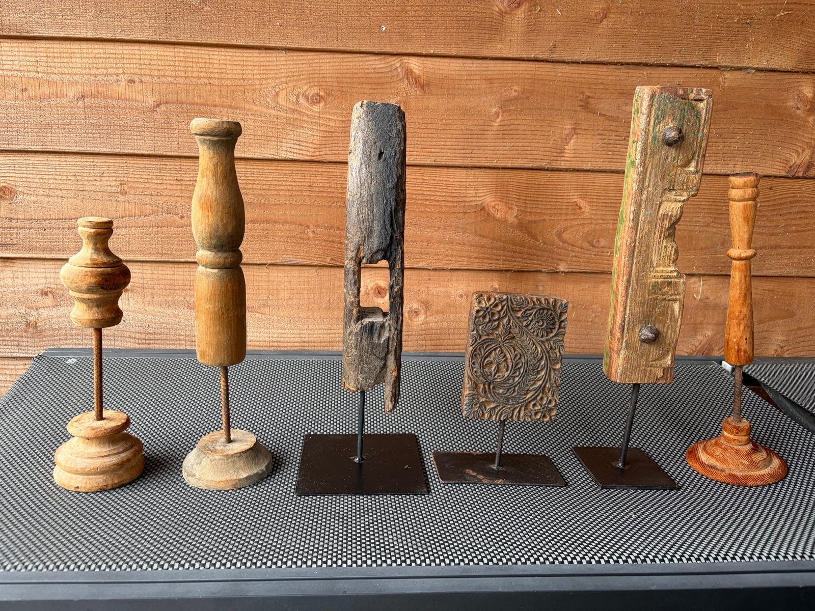 Set van 6 decoratieve houten ornamenten 12 eu p stuk, Ophalen of Verzenden