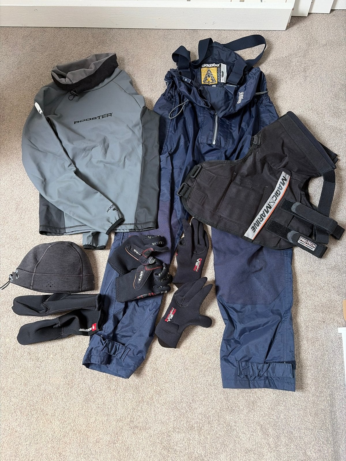 Zeilbroek, jack,hangbroek, handschoenen en muts, Ophalen, Gebruikt, Dame of Heer, Zeiljack