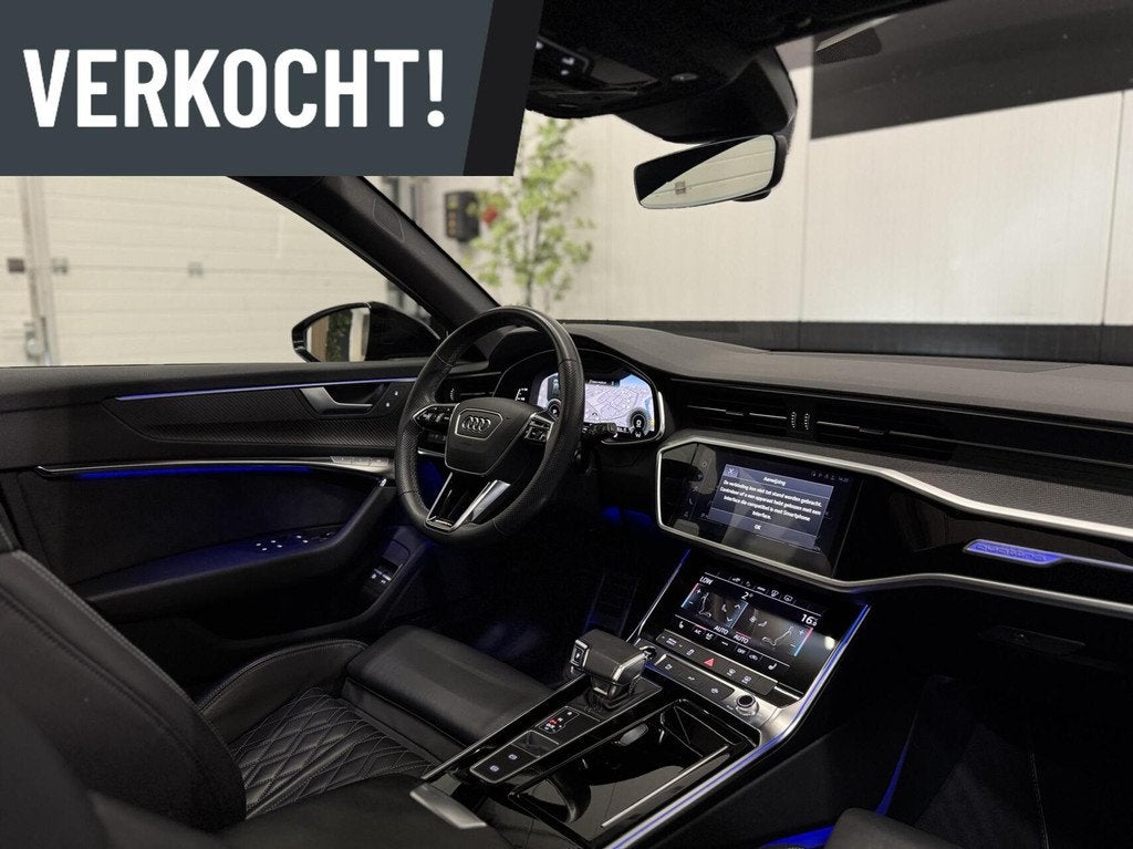 Audi A6 Avant 55 TFSIe|Competition|Pano|RS Zetels|HUD|Carbon, Auto's, Automaat, Gebruikt, 4 cilinders, Zwart