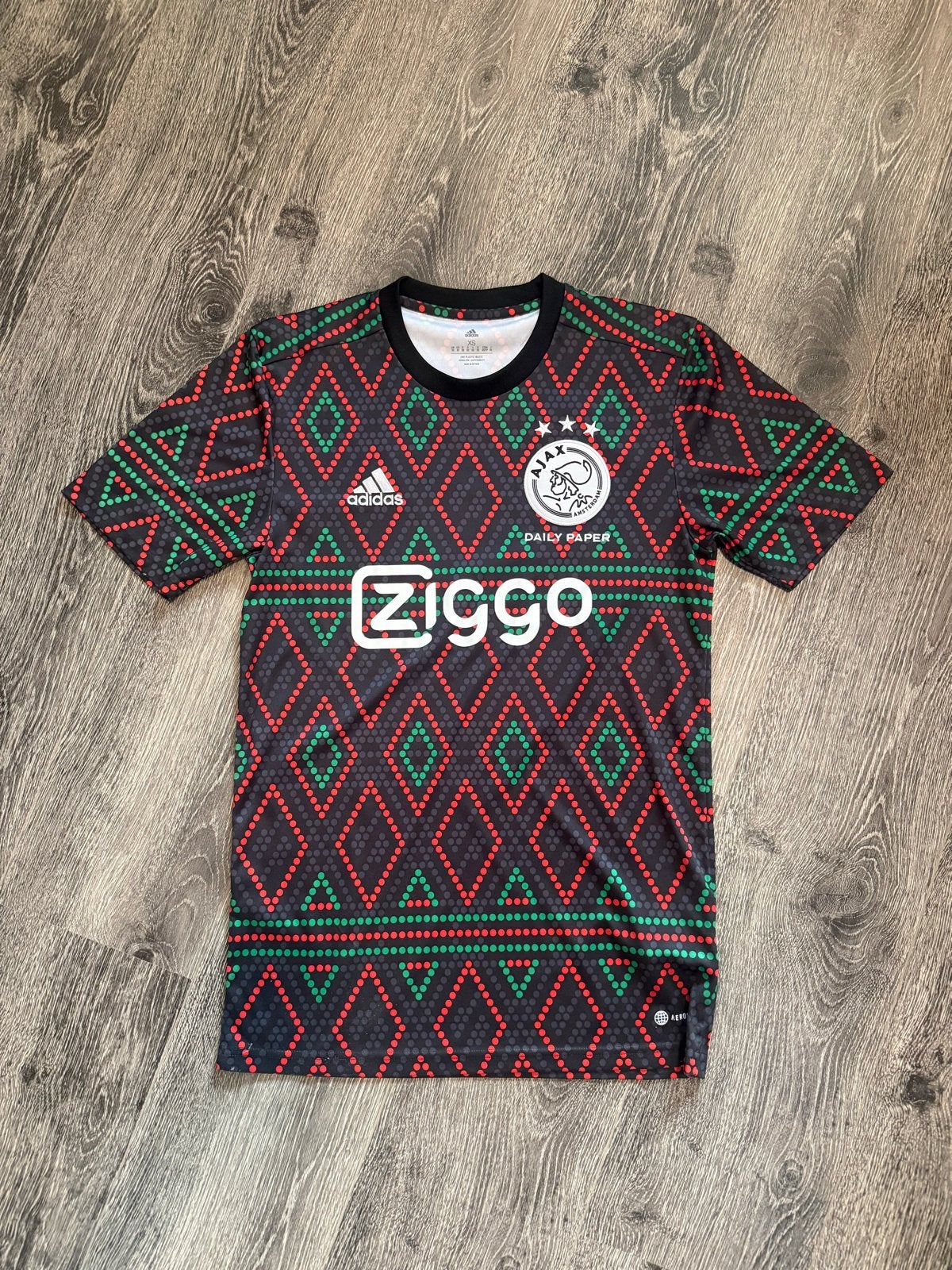 Ajax uitshirt 2022/2023 - Daily Paper - Maat XS, Verzenden, Zwart, Overige typen, Zo goed als nieuw