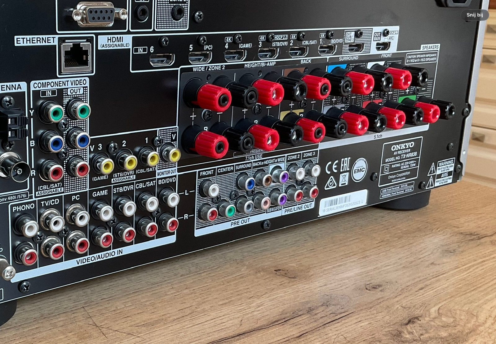 Onkyo TX-NR838 HDMI 2.2 ARC, LAN, Wifi, Bluetooth etc, nwst!
