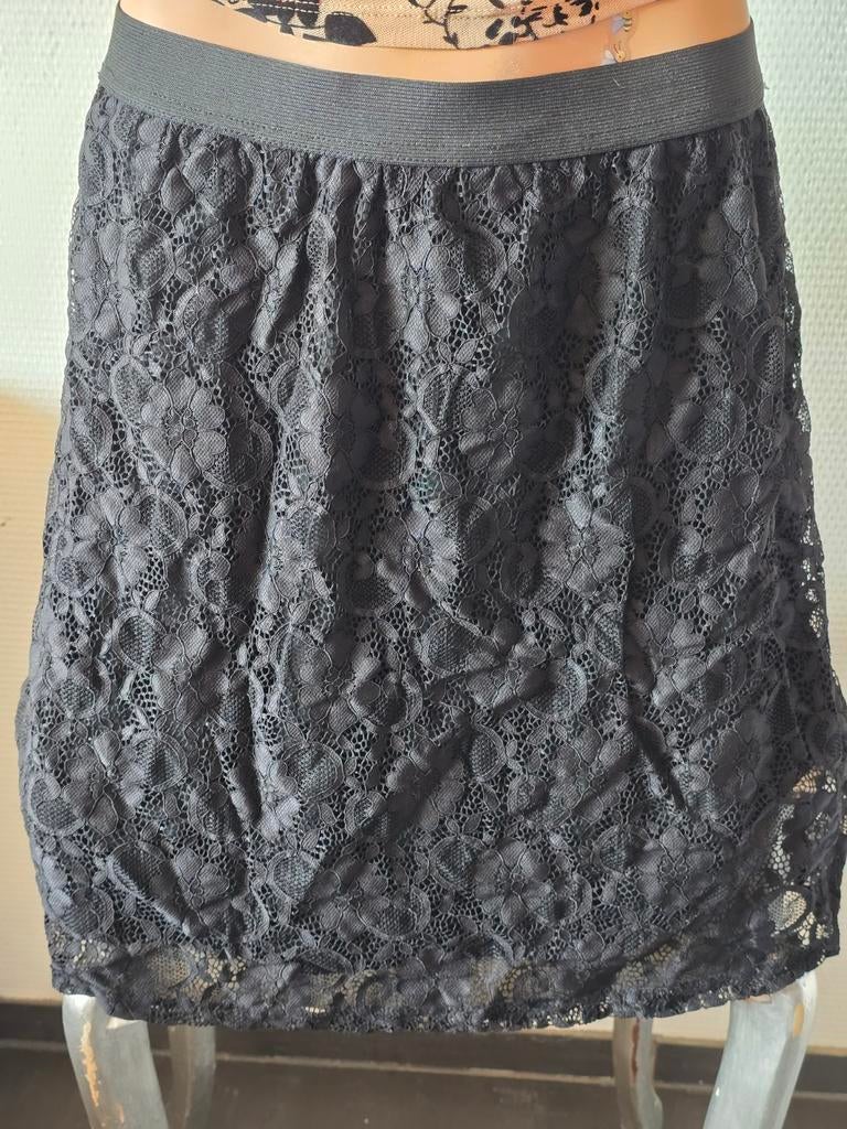 Casual Ladies dames Kanten Rokje - Maat L, Zwart, Ophalen of Verzenden, Zo goed als nieuw, Knielengte