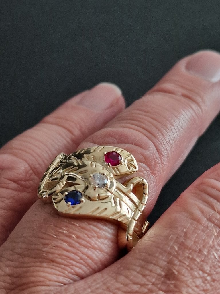 Zware 14k  Gouden Slang Ring Herenring Slangenring Slang, Sieraden, Tassen en Uiterlijk, Ringen, Jw, 20 of groter, Heer, Nieuw