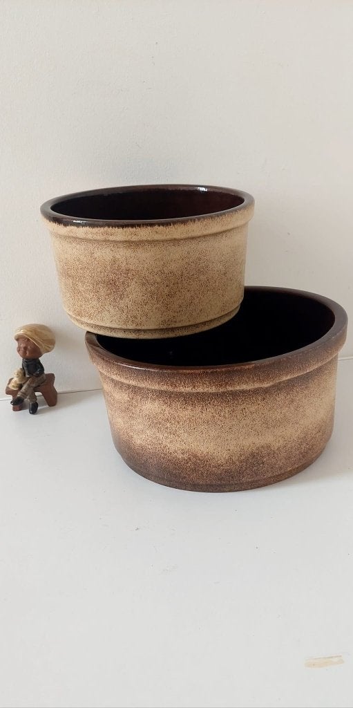 Vintage West-Germany plant pot  bloem bloempotten schalen, Eu, Eu, Rond, Ophalen of Verzenden