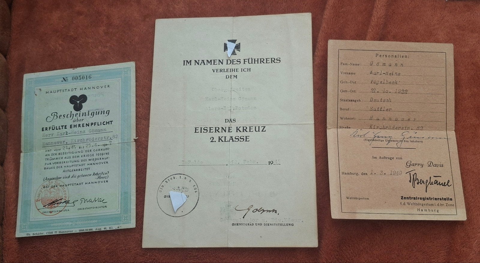 lotje Duits papier werk o.a oorkonde eisernes kreuz, Ophalen of Verzenden, Duitsland