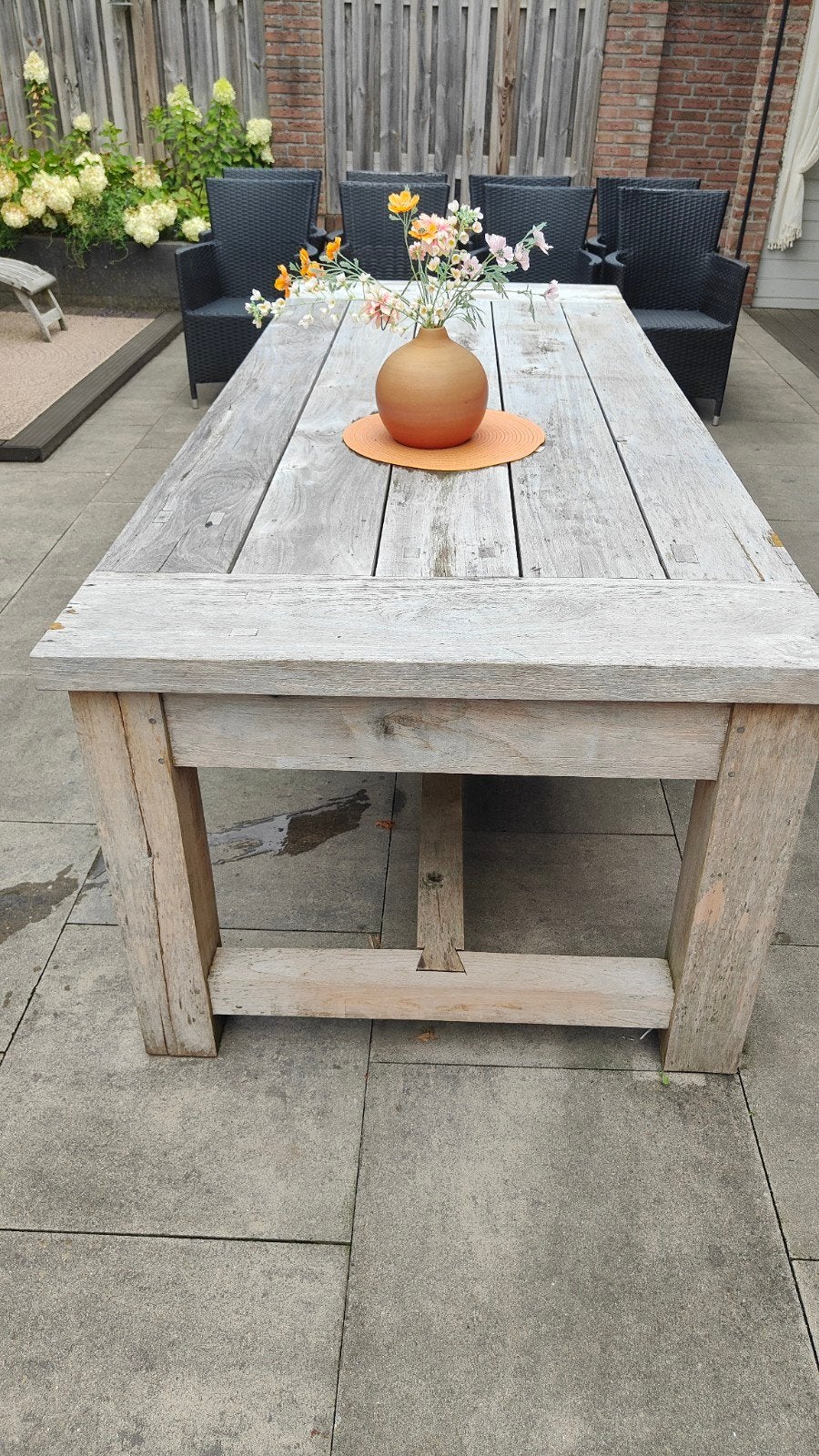 Teak houten tuintafel 240 cm x 100 cm, Tuin en Terras, Tuintafels, Ophalen, Gebruikt, Rechthoekig, Teakhout