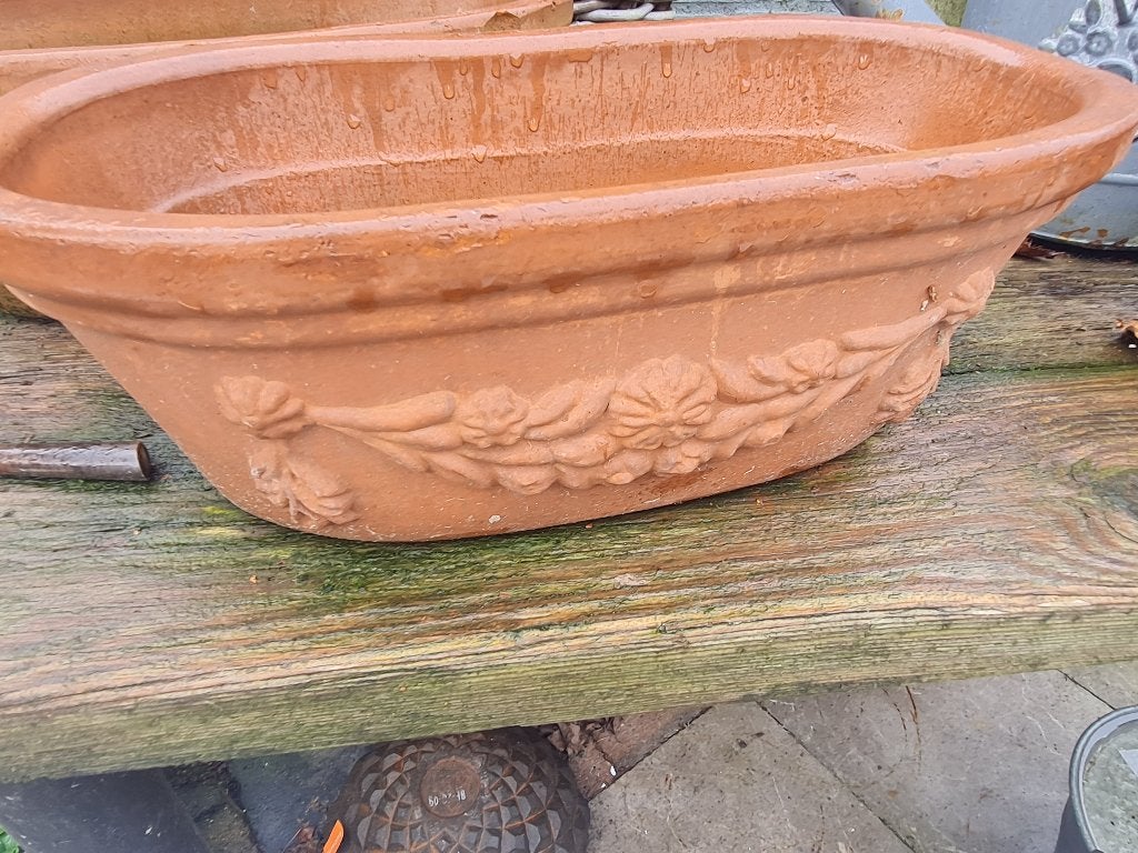 Vintage Italiaanse terracotta bloembakken p/st 24.95, Heikant 21 Kaatsheuvel, Steen, Minder dan 30 cm, Minder dan 60 cm