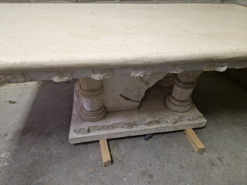 Fossiel salon tafel goede staat. GRATIS ophalen, Huis en Inrichting, Tafels | Salontafels, Ophalen, Overige materialen, Gebruikt