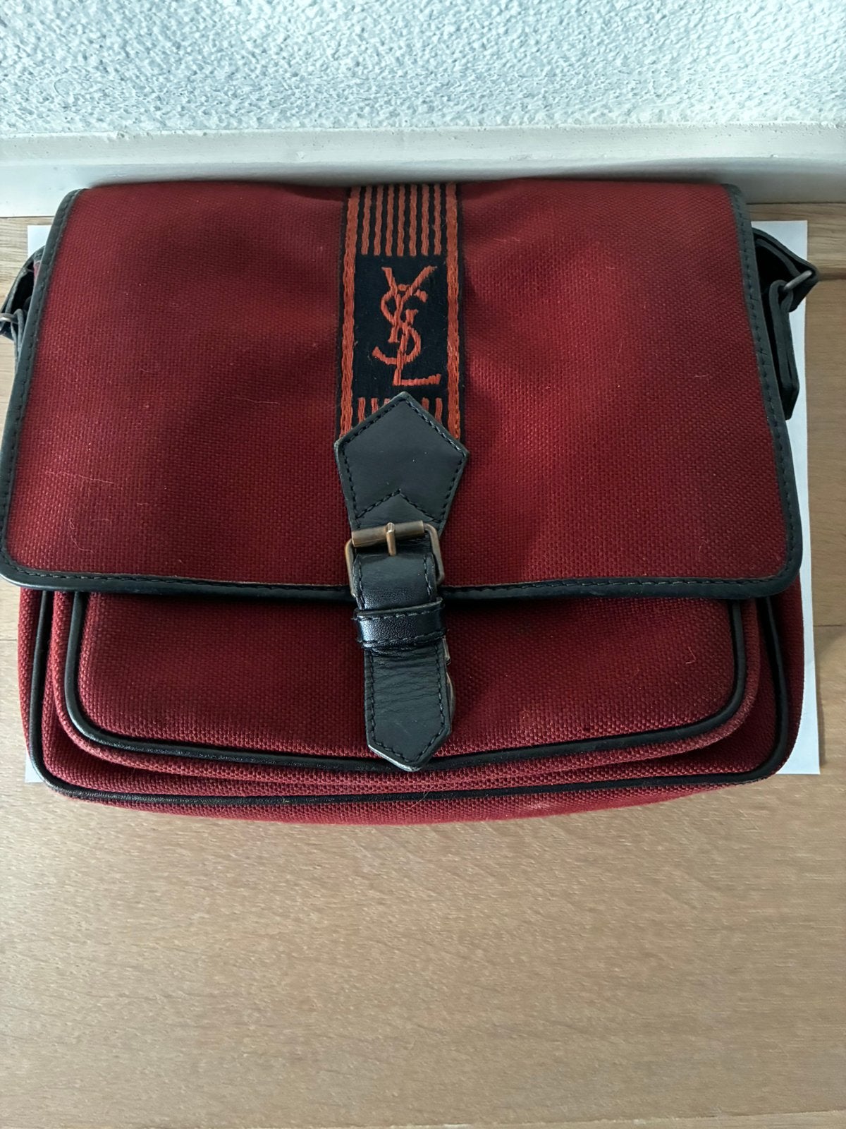 Vintage Yves Saint Laurent crossbody canvas tas, Ophalen, Zo goed als nieuw, Rood