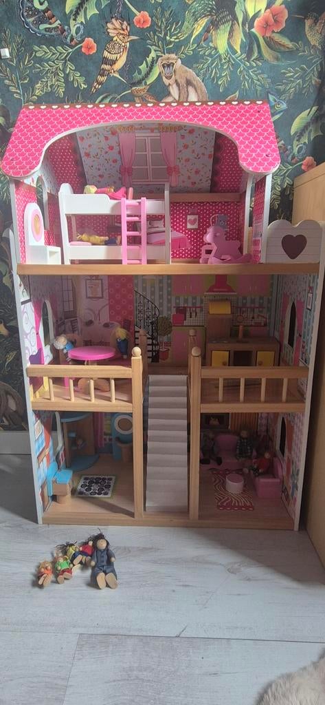 Poppenhuis met toebehoren, Ophalen, Gebruikt, Poppenhuis