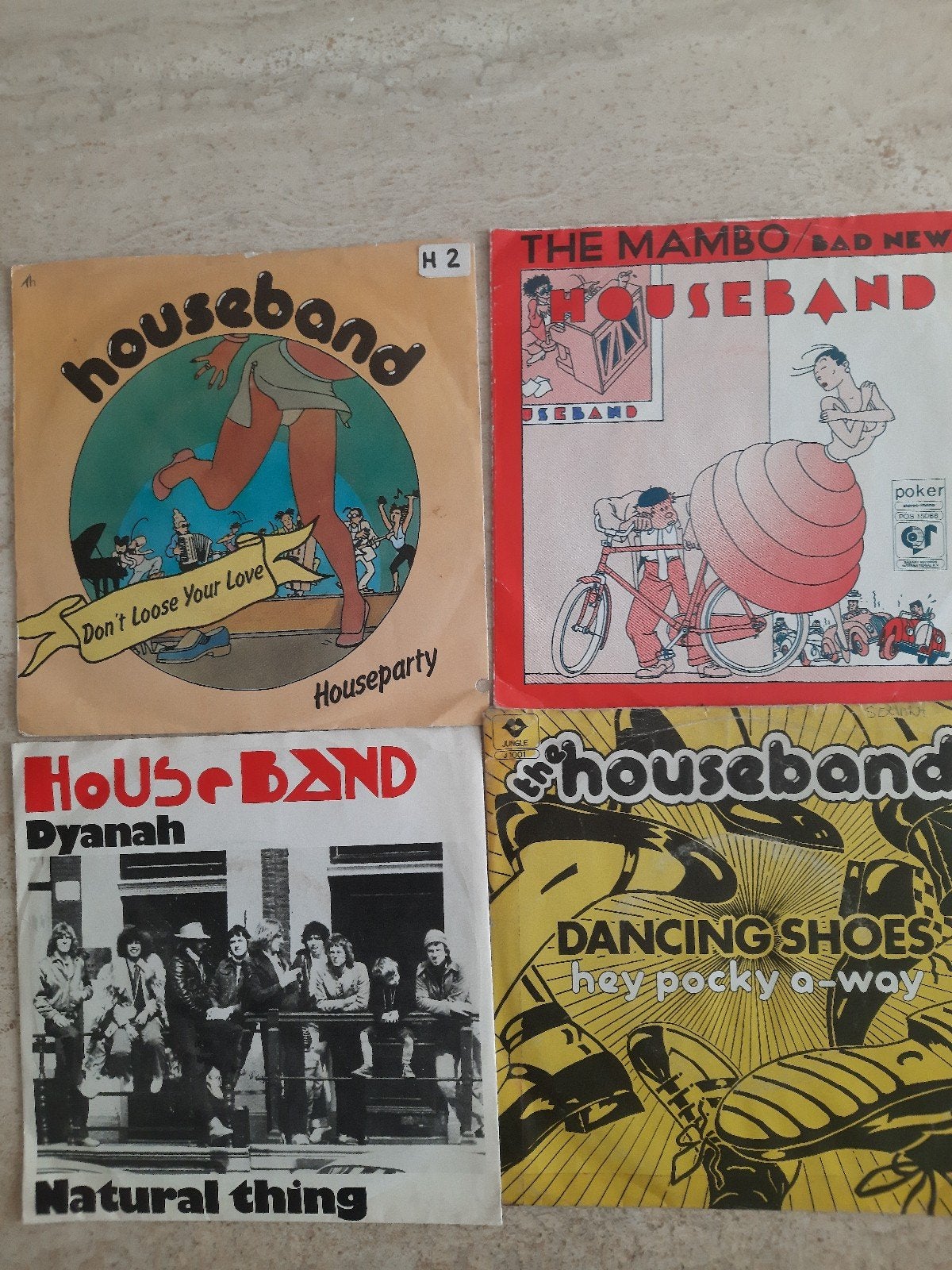 4x vinyl singels van Houseband, Ophalen of Verzenden, Zo goed als nieuw, Nederlandstalig