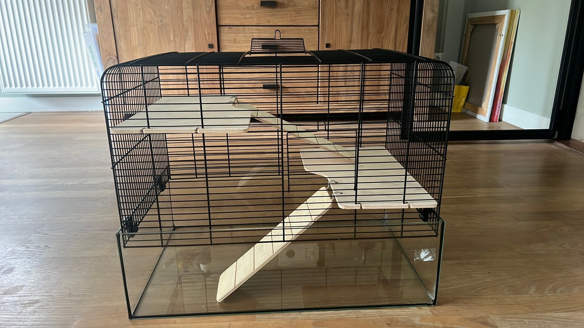 Knaagdierenkooi (muis, hamster), Dieren en Toebehoren, Knaagdieren en Konijnen | Hokken en Kooien, Kooi, Gebruikt, Muis, Minder dan 75 cm