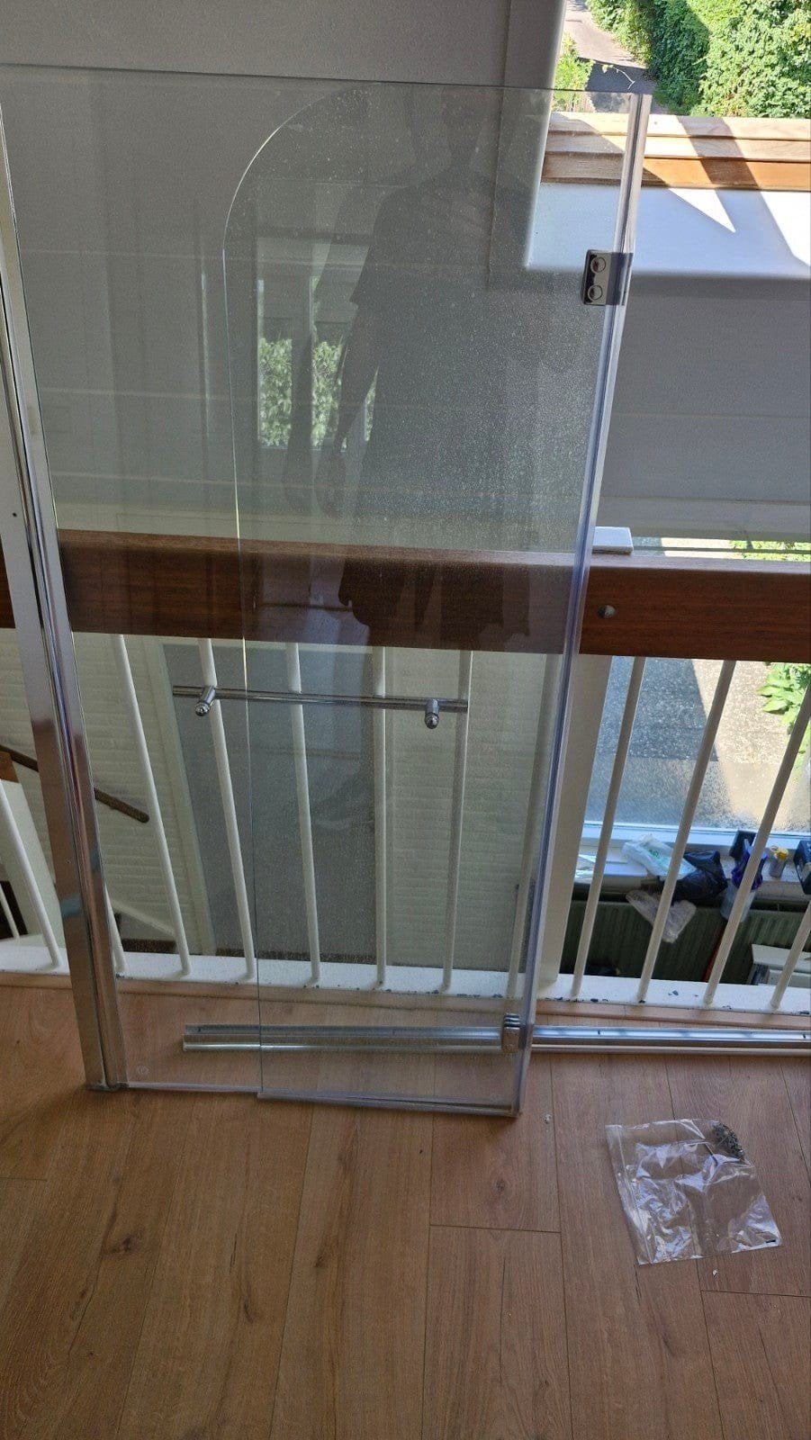 Douchescherm voor hoekbad - Transparant glas, Huis en Inrichting, Ophalen