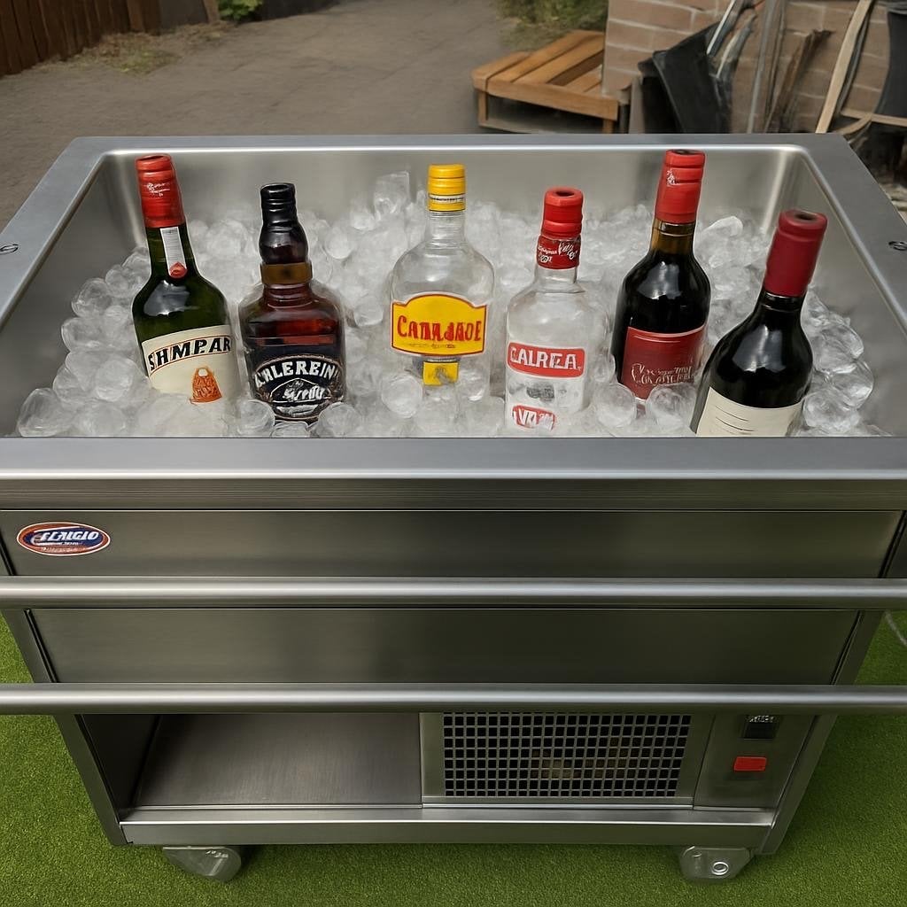 Professionele Koelbuffet/Saladette/drank - RVS, Verrijdbaar,, 200 liter of meer, 60 cm of meer, Ophalen, 85 tot 120 cm