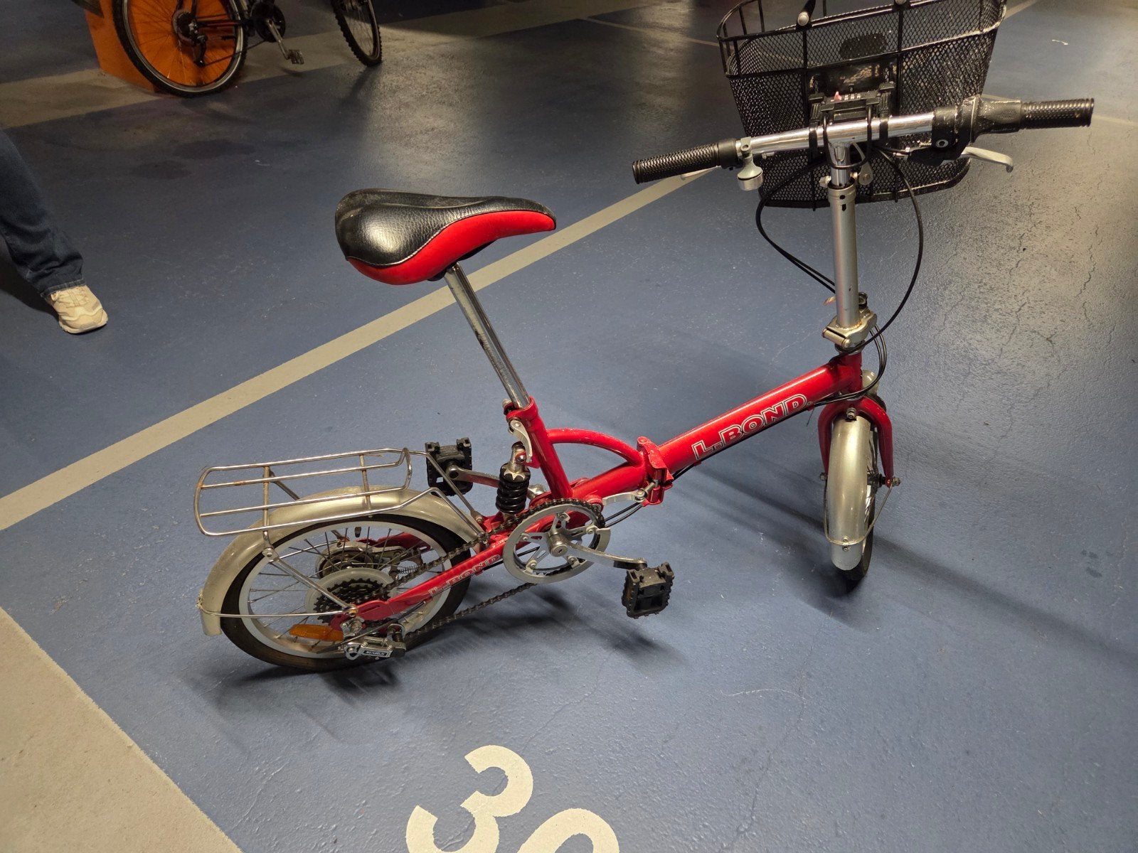 Opvouwbare fiets L-BOND - Rood - Ideaal voor woon-werkverke, 20 inch of meer, Gebruikt, Velgrem, Versnellingen