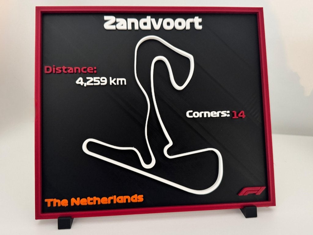 Circuit Zandvoort 3D geprint minimap bureau decoratie, Ophalen of Verzenden, Nieuw, Formule 1