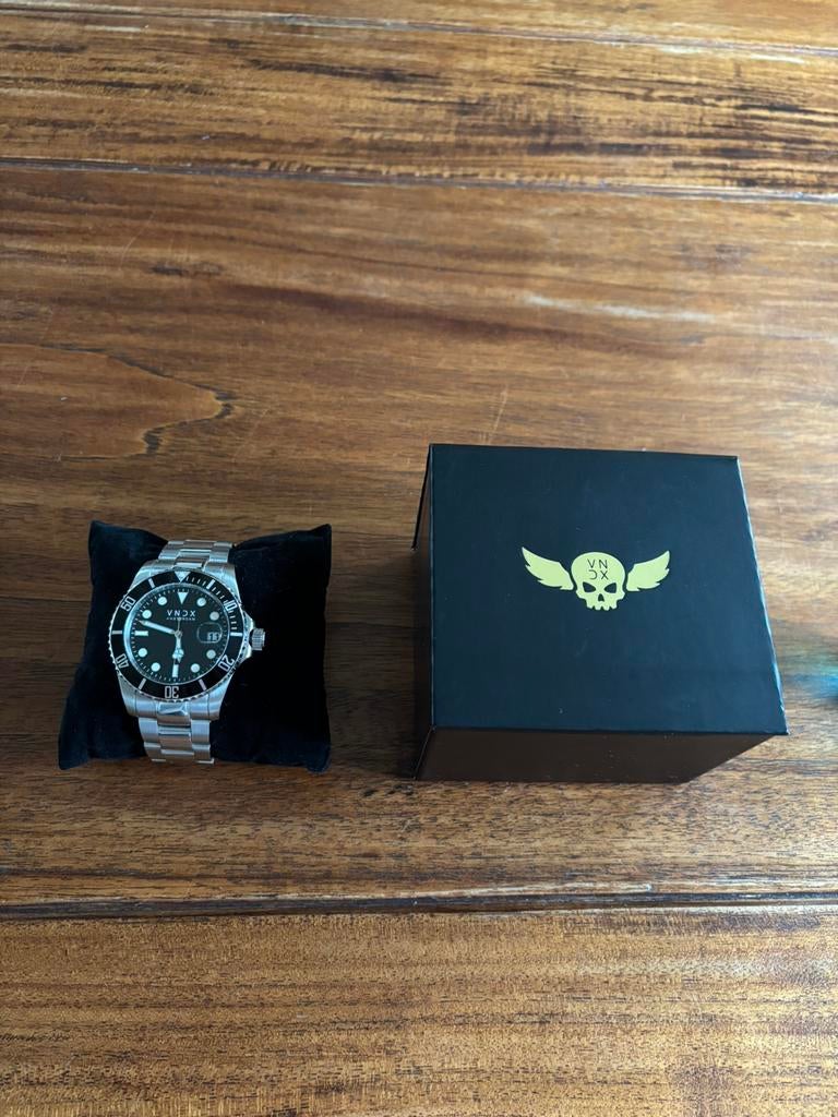 VNDX Heren Horloge zilverkleurig, Overige merken, Staal, Staal, Polshorloge