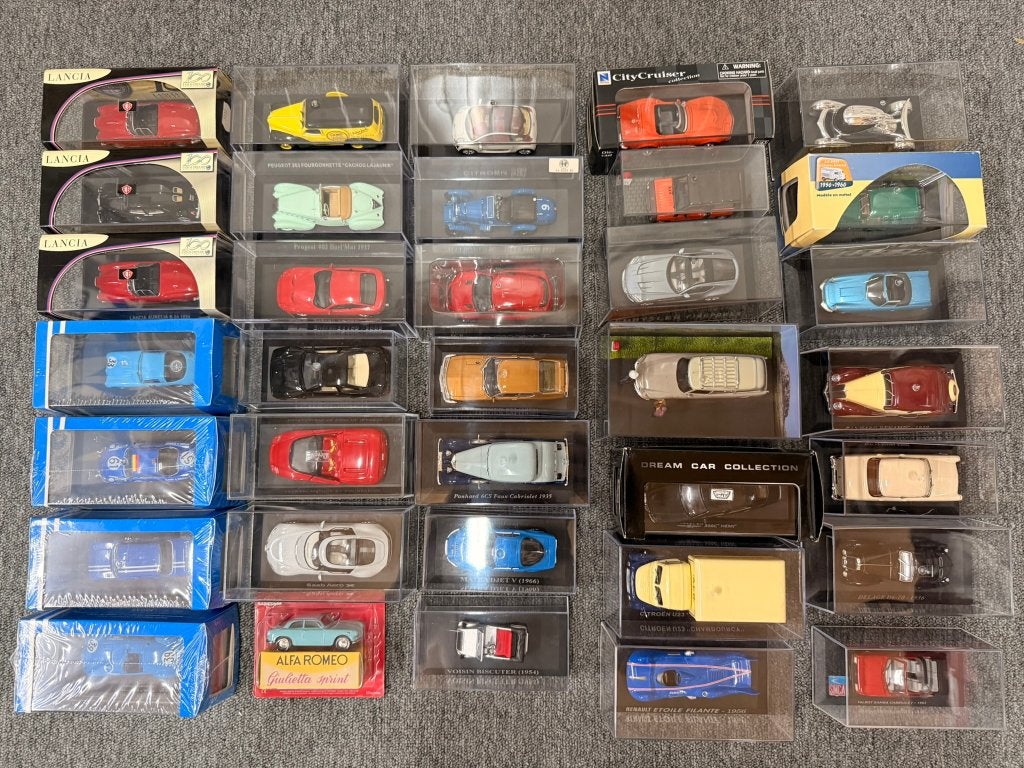 35x Atlas Edison New-Ray Motormax Altaya Alfa etc 1:43, Gebruikt, Auto, 8124AD Wesepe, Info@dinkytoysinkoop.nl