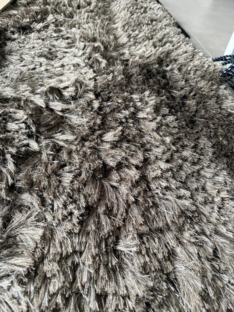 Luxe taupe vloerkleed 170x240 cm, Ophalen, Zo goed als nieuw, Rechthoekig, 200 cm of meer