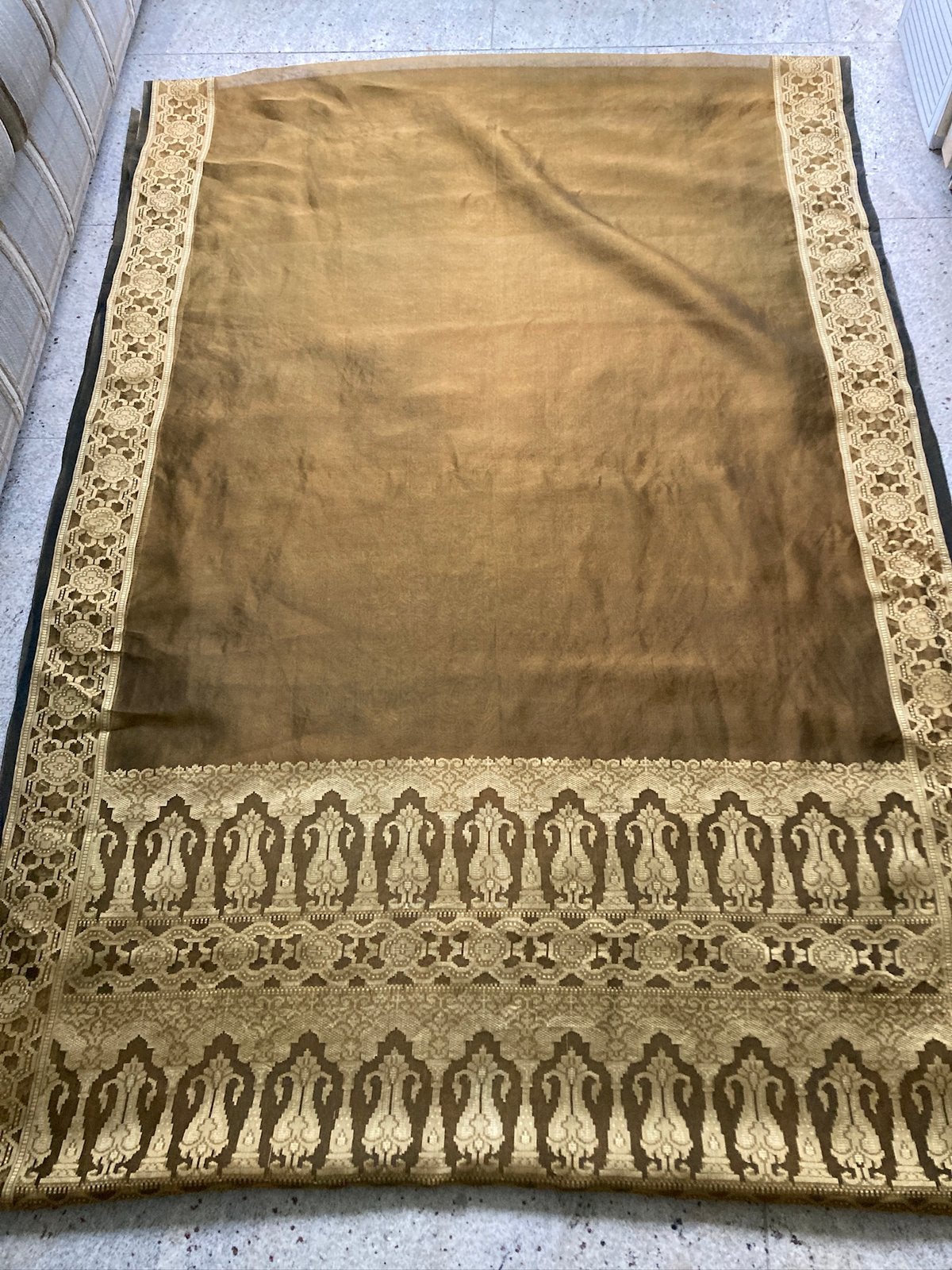 Zijden grand foulard, Ophalen of Verzenden, Zo goed als nieuw, Rechthoekig, 200 cm of meer