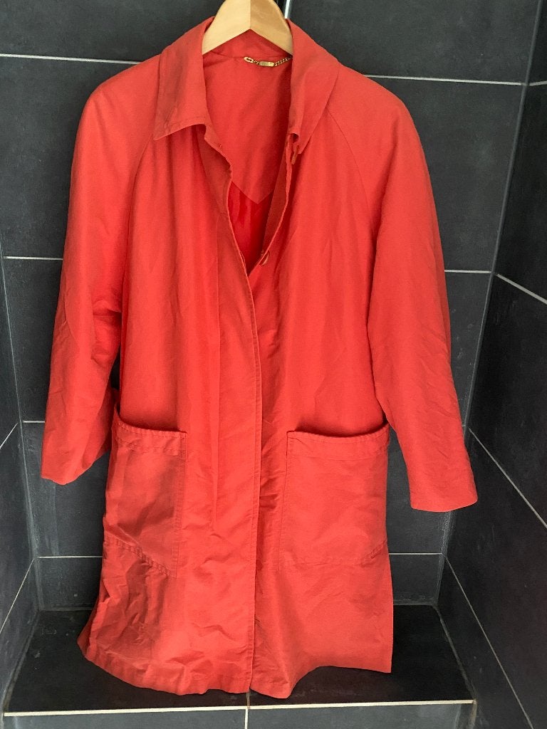Vintage jas HMC International – maat 38, Kleding | Dames, Jassen | Zomer, Gedragen, Maat 38/40 (M), Rood, Ophalen of Verzenden