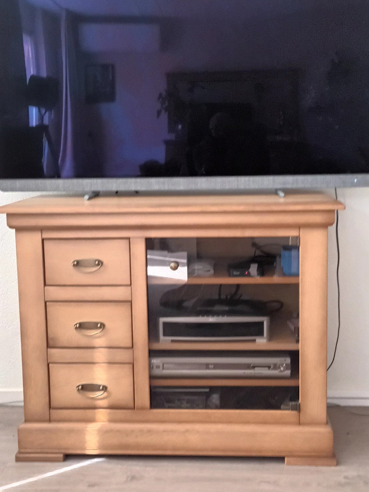televisie meubel, Huis en Inrichting, Zo goed als nieuw, Glas, 25 tot 50 cm, 50 tot 100 cm