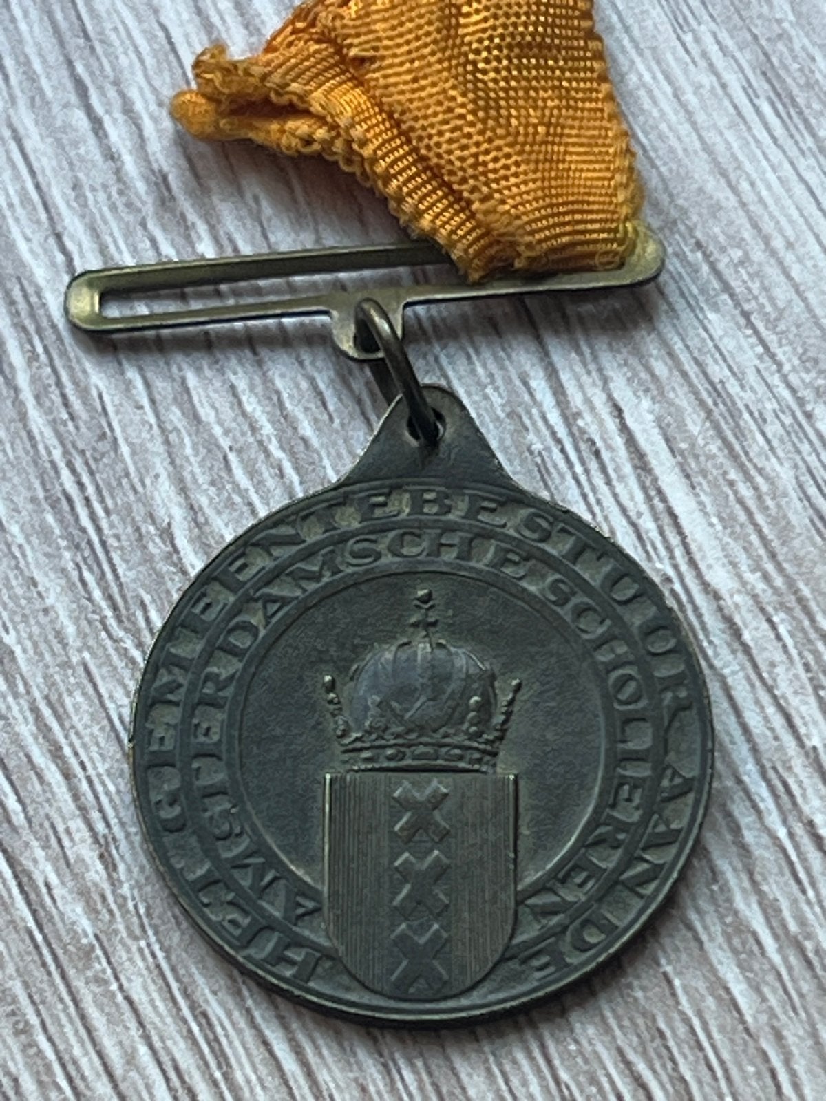 Draagpenning Huwelijk Juliana & Bernhard 1937 Amsterdam, Ophalen of Verzenden, Brons, Nederland