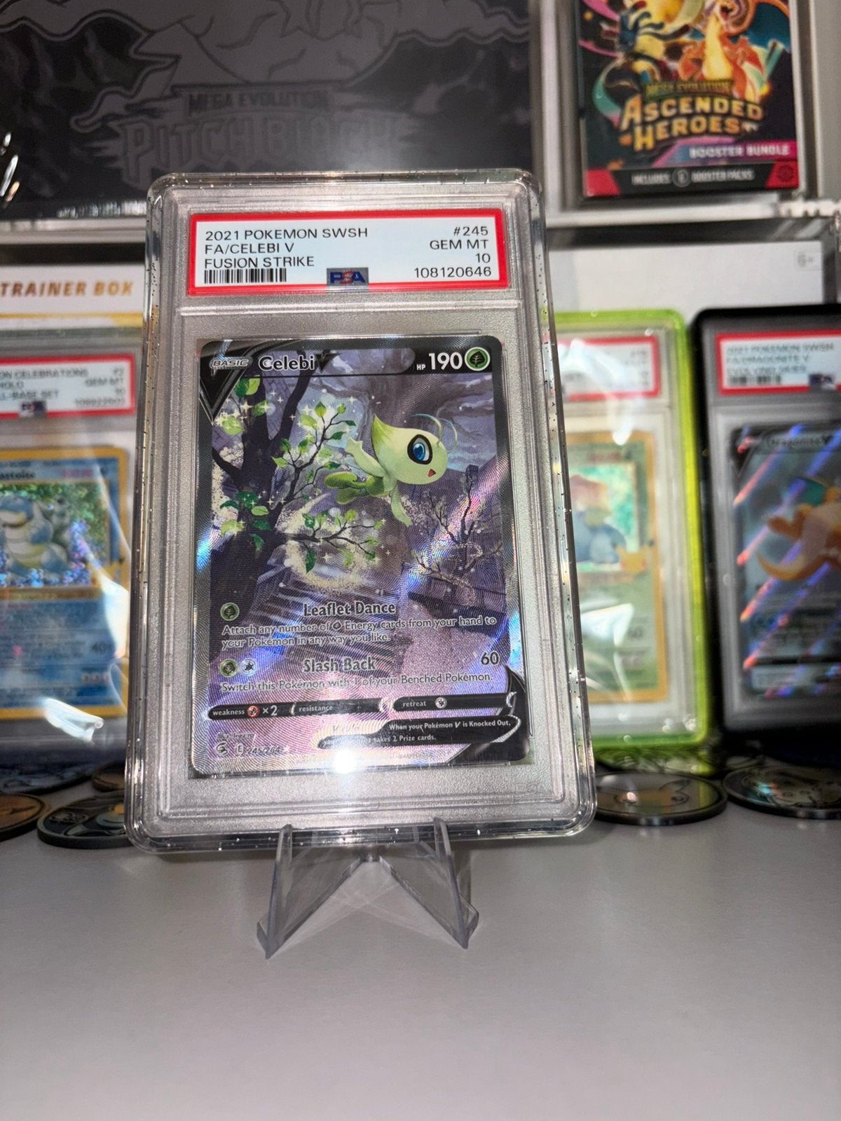 Celebi V - Fusion strike - 245/264 - PSA 10 - alt art, Ophalen of Verzenden, Zo goed als nieuw