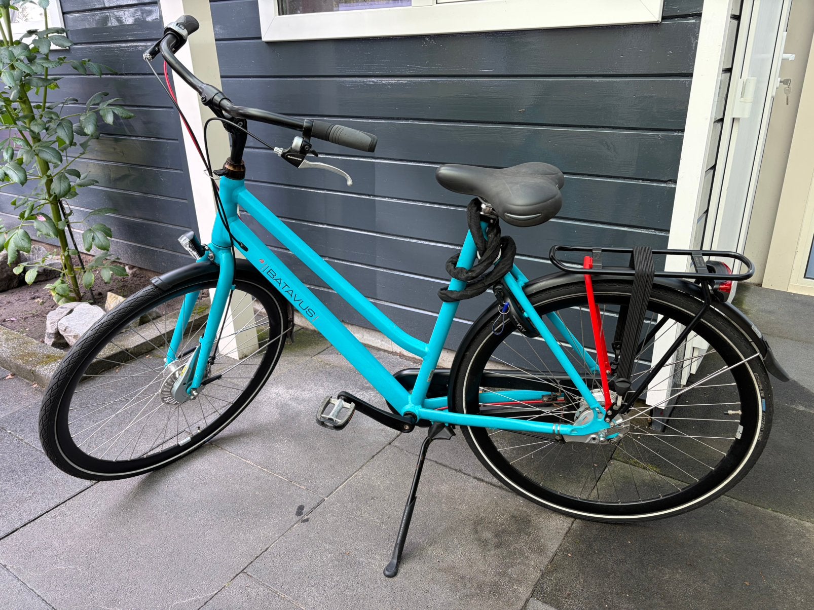 Batavus Dinsdag damesfiets / stadsfiets – Matblauw, Ophalen, Versnellingen, Batavus, 53 tot 56 cm