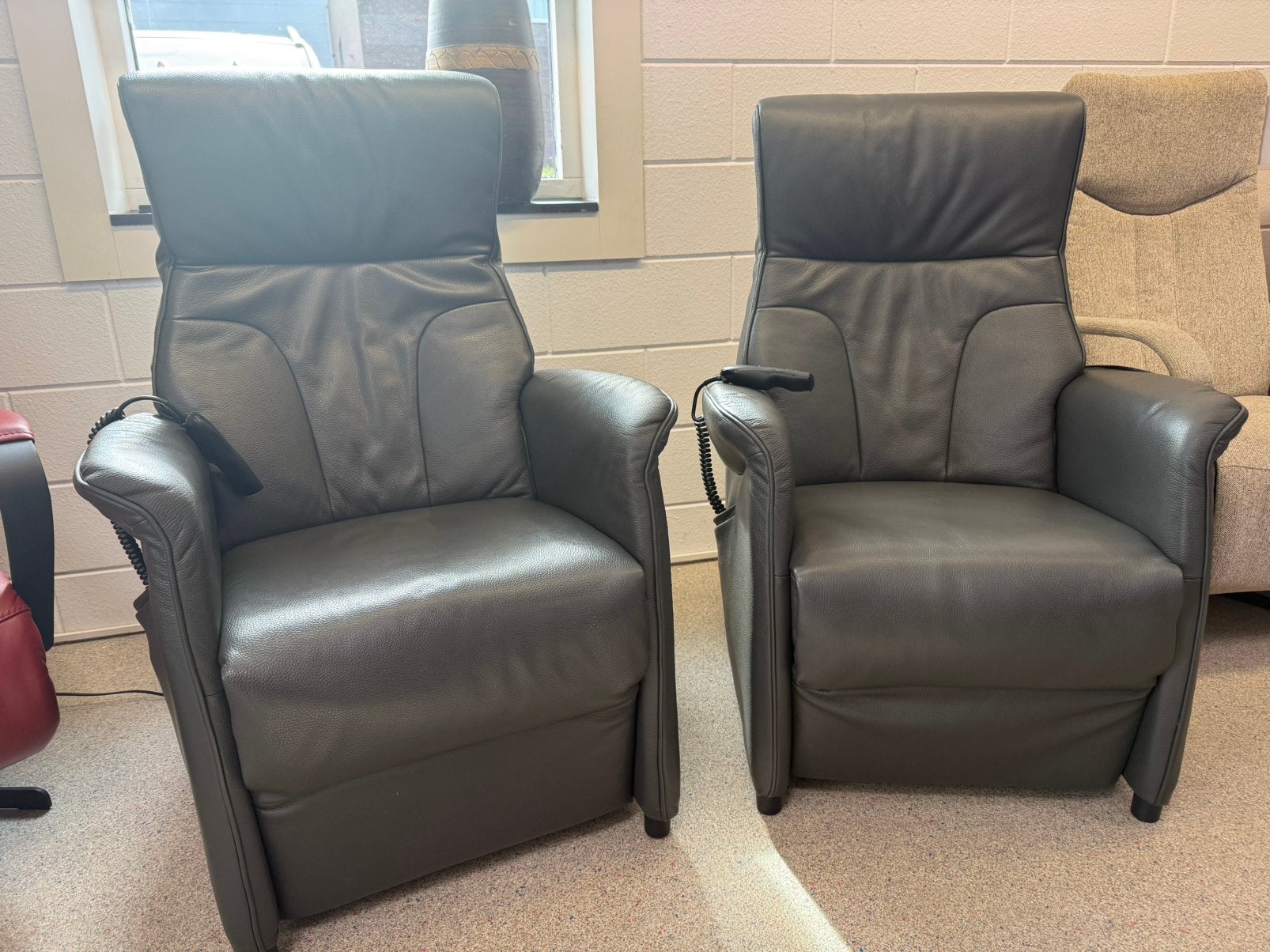 Als nieuwe Set sta op fauteuils relax stoel relaxfauteuils, Huis en Inrichting, Ophalen of Verzenden, Zo goed als nieuw, Leer