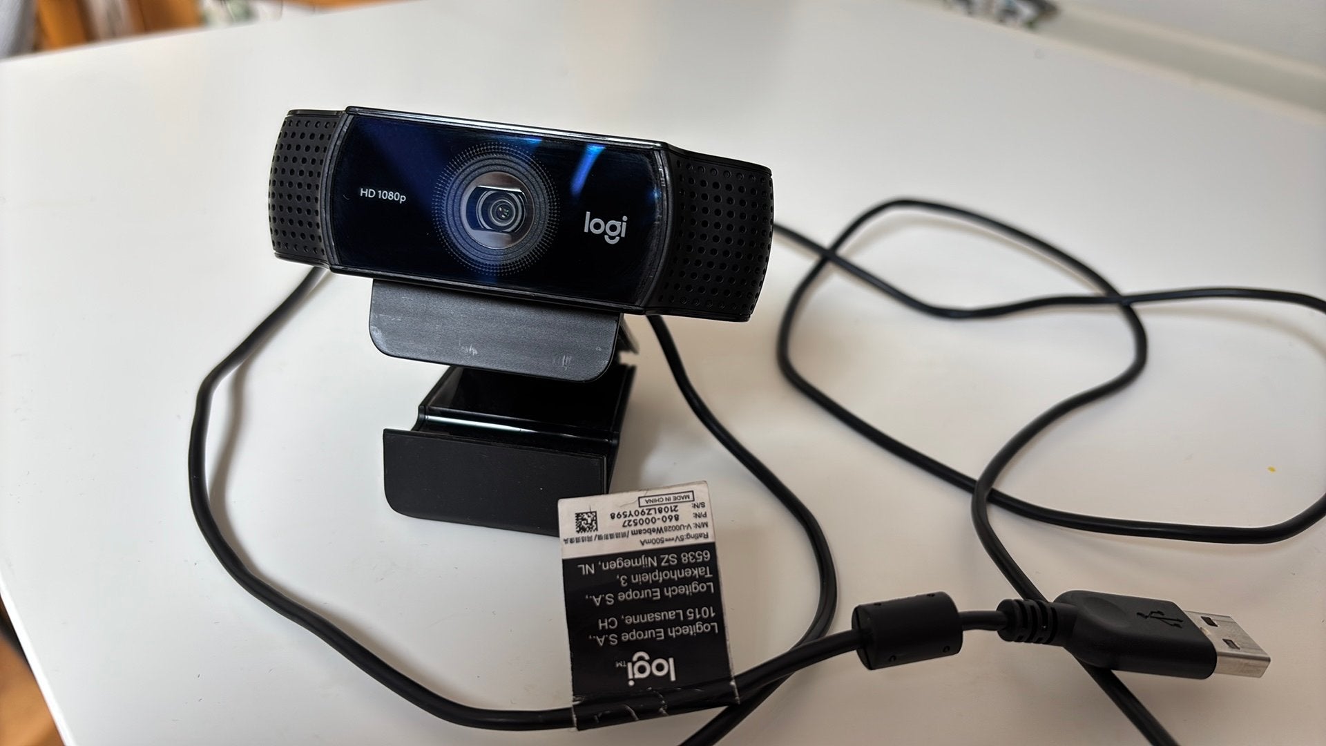 Logitech C922 PRO HD Stream Webcam USB 1080P HD, MacOS, Ophalen of Verzenden, Zo goed als nieuw, Monitorclip