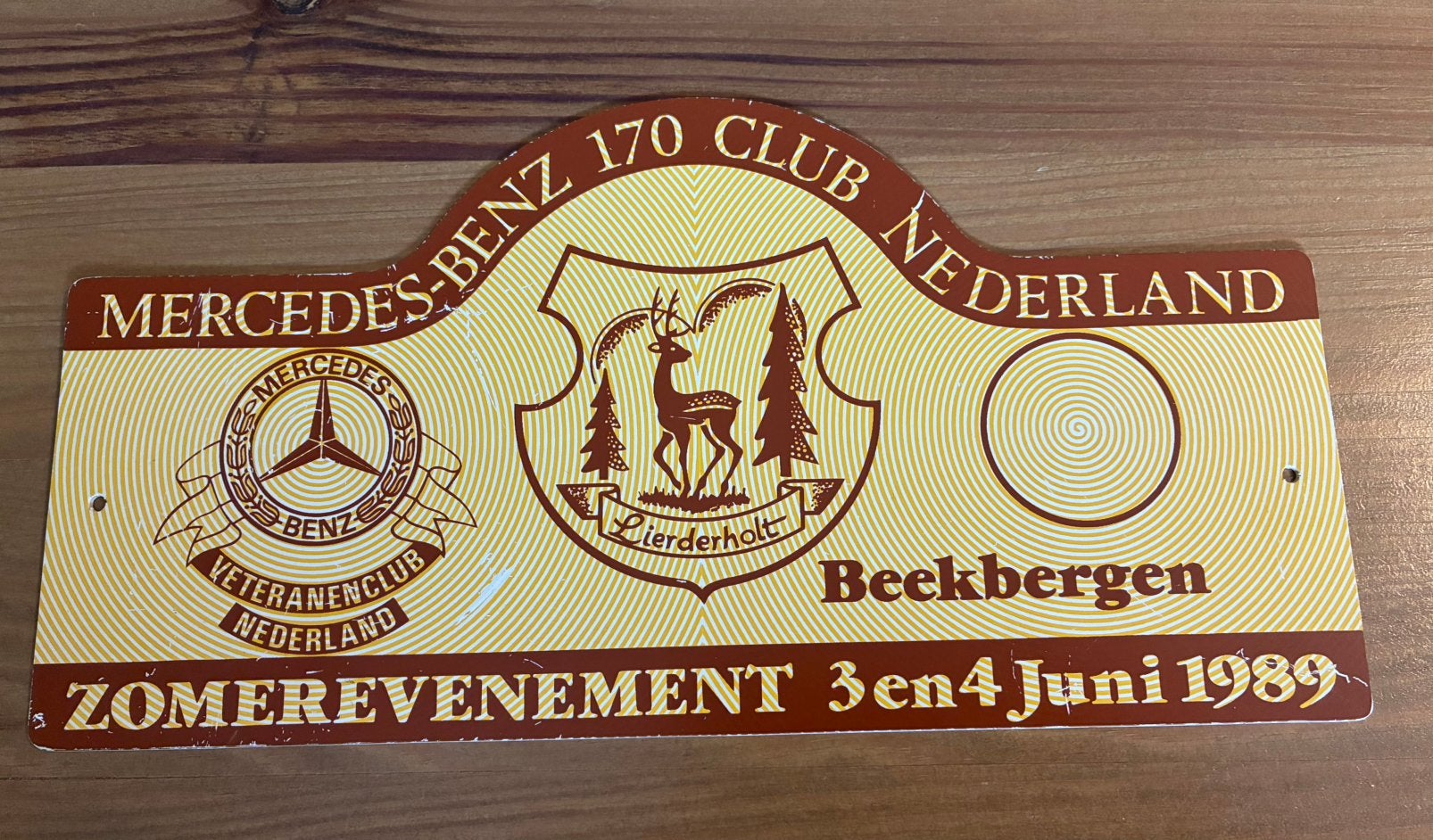 Vintage Mercedes-Benz 170 Club rallyschild (1989), Ophalen of Verzenden, Gebruikt, Auto's