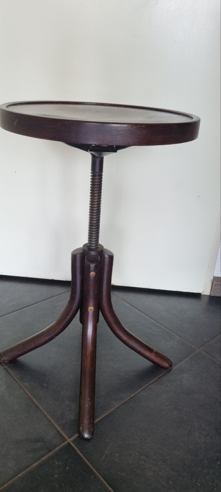 Industriële draaibare kruk, Thonet-stijl drevounia, Ophalen of Verzenden