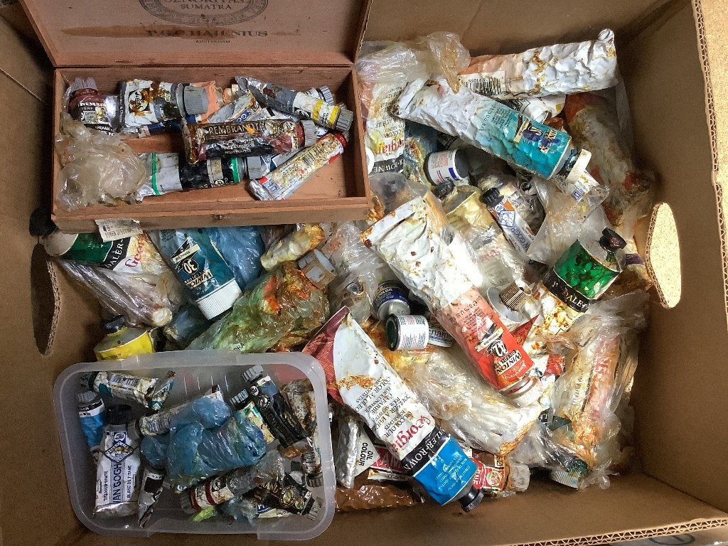 Olieverf tubes, Hobby en Vrije tijd, Schilderen, Gebruikt, Olieverf, Ophalen