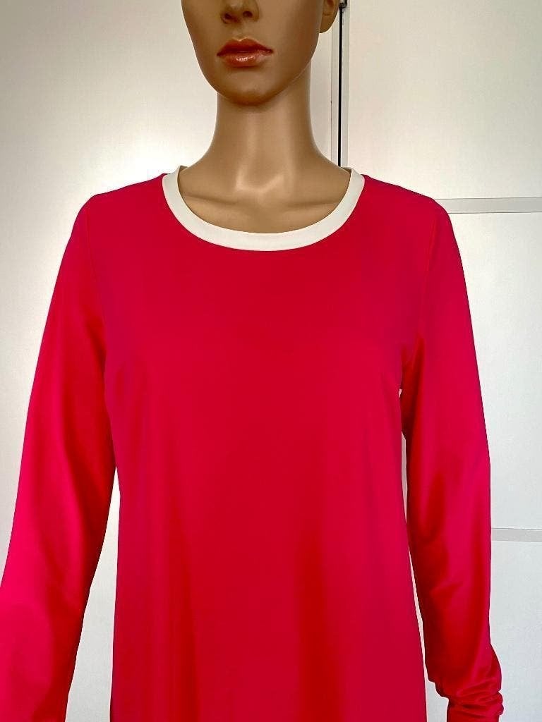 G198 Nieuw Stroke maat 36=S travelstof jurk roze/wit travel, Kleding | Dames, Nieuw, Ophalen of Verzenden, Knielengte, Roze