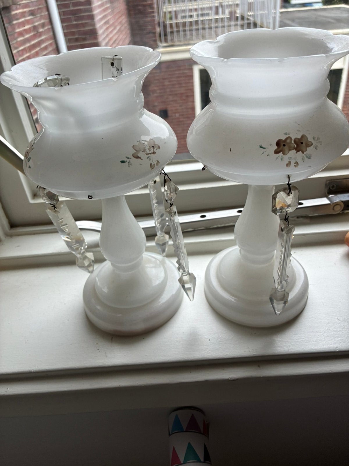 Vazen opaline, Ophalen of Verzenden, Zo goed als nieuw, Crème, Glas