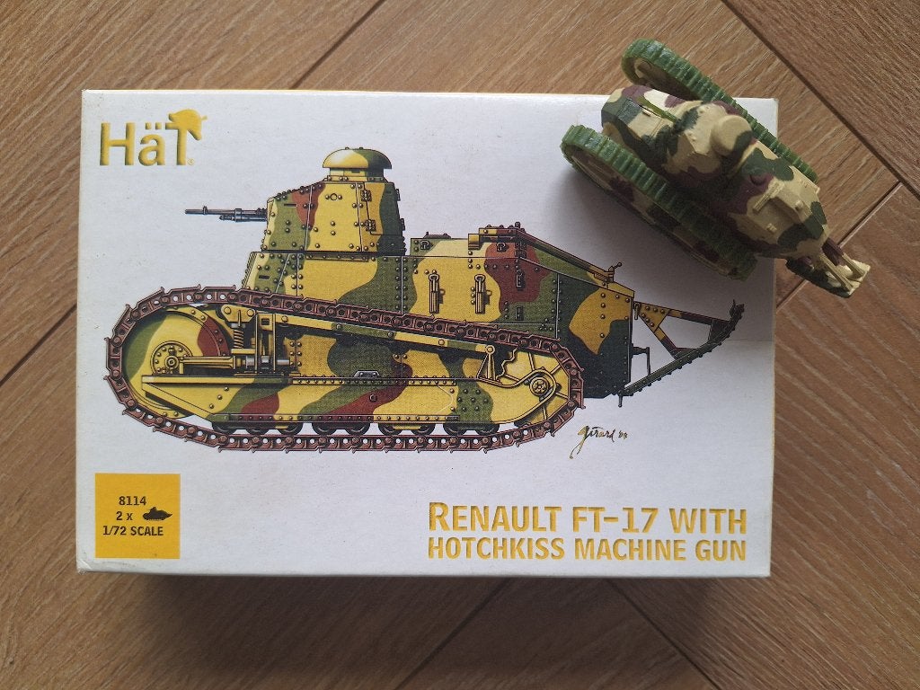1:72 1/72 HaT Renault FT-17 with Hotchkiss Machine Gun, Overige merken, Ophalen of Verzenden, Zo goed als nieuw, Tank