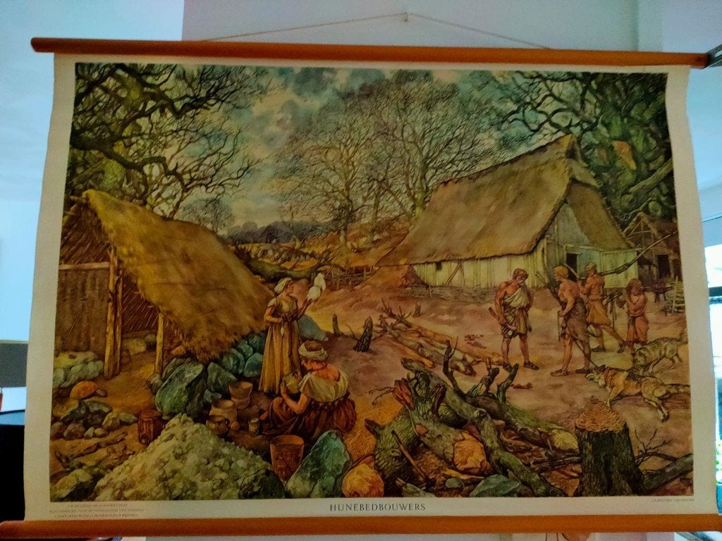 Schoolplaat Hunebedbouwers, Ophalen, Geschiedenis