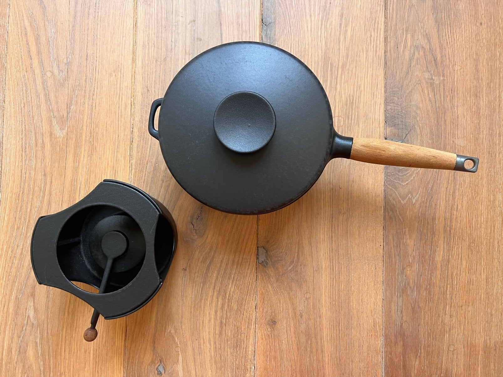 Iconische Copco fondueset, Huis en Inrichting, Keuken | Potten en Pannen, Gebruikt, Gietijzer, Overige typen, Ophalen of Verzenden
