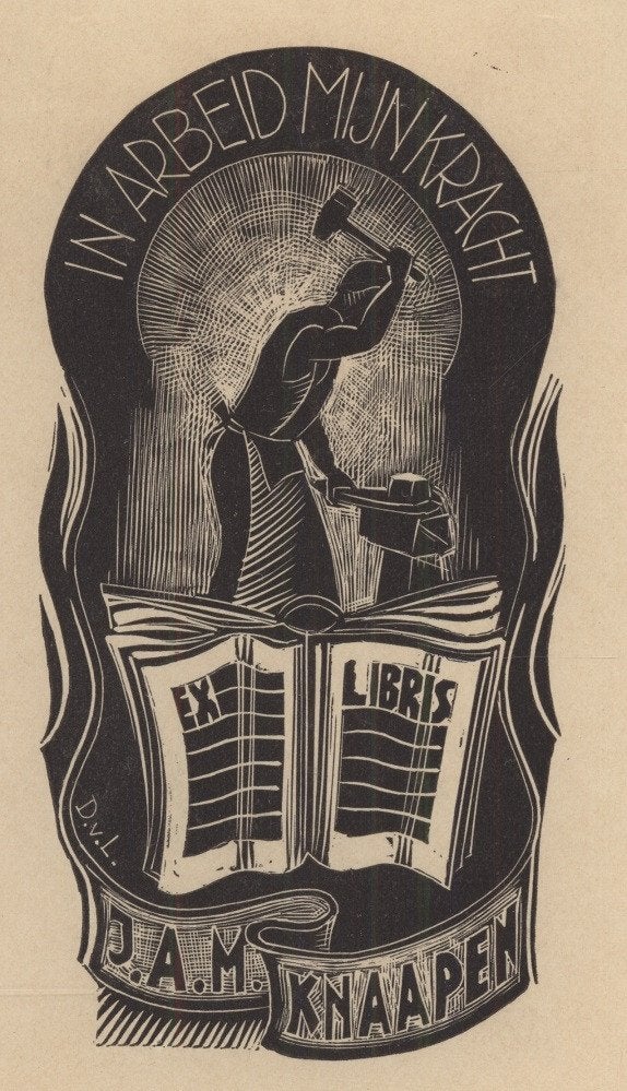 0274 Ex Libris Nederland : Dirk Govert van Luijn, 1945, Verzenden, Ex libris