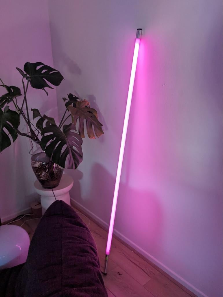 Vintage roze Neon tube buis Lamp ANS american retro look, Modern, Sfeervol, Neon, Ophalen of Verzenden, Zo goed als nieuw, Metaal