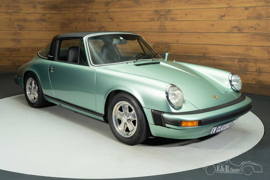 Porsche 911 S Targa | 1976, Auto's, Achterwielaandrijving, Zwart, Cabriolet, Leder