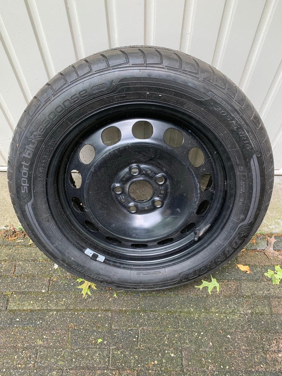 Dunlop  reservewiel op stalen velg 205/55R16, Ophalen, Gebruikt