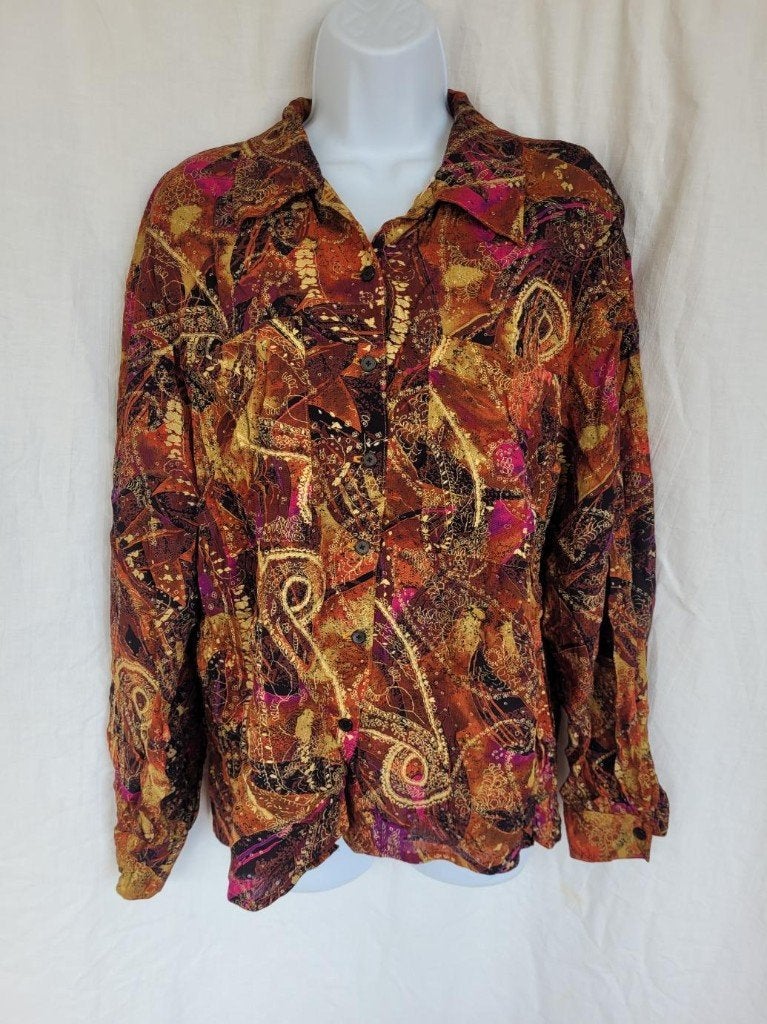 Gave jaren '70 blouse mt L/XL, Carnaval, ., Maat 42/44 (L), Ophalen of Verzenden