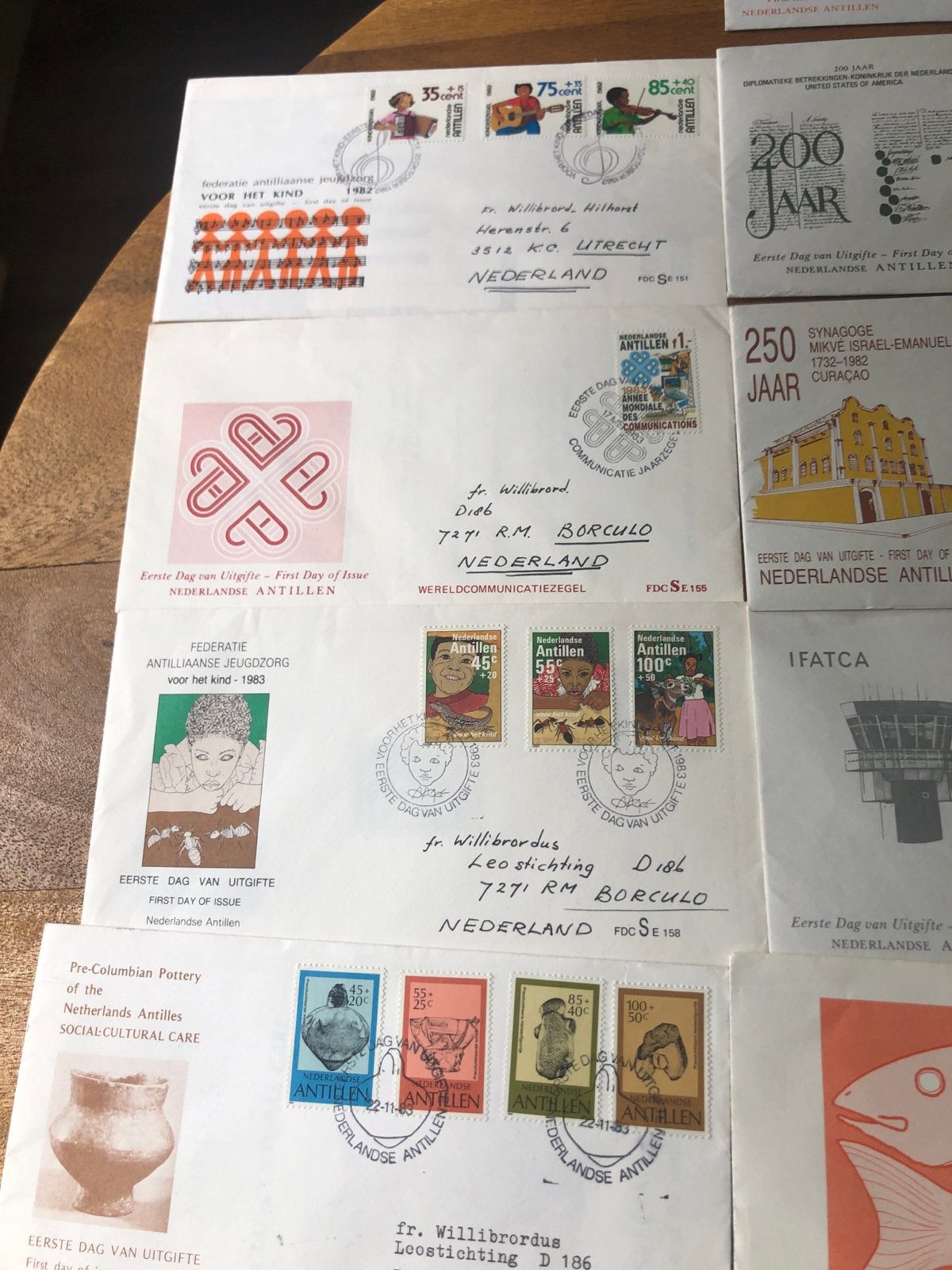 Eerste Dagenveloppen Nederlandse Antillen Serie SE, Ophalen of Verzenden, Gestempeld